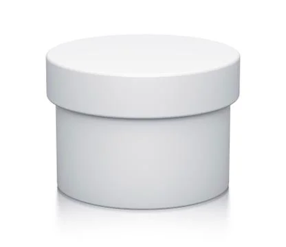 White cylinder box. Illustrazione stock