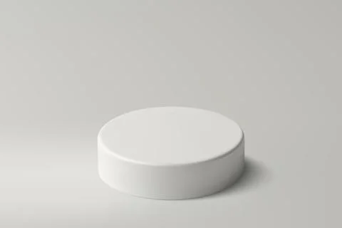 White cylinder on a gray gradient background, casting a soft shadow. Stock Illustration