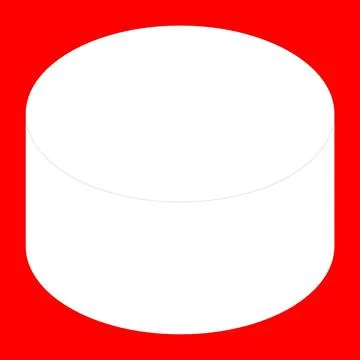 White Cylinder on Red Background Stock Illustration