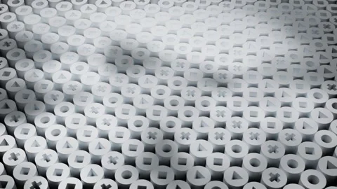 White Cylinders Pattern - Abstract 3D Design 库存影片 312038665