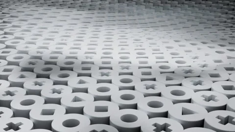 White Cylinders Pattern - Abstract 3D Design Stock Footage 312038676