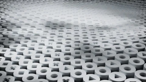 White Cylinders Pattern - Abstract 3D Design 库存影片 312039637