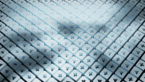 White Cylinders Pattern - Abstract 3D Design Stock Footage 312040860