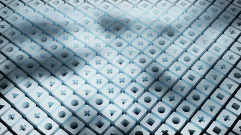 White Cylinders Pattern - Abstract 3D Design Stock Footage 312040862