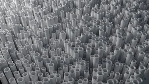 White Cylinders In Perspective Against The Light Stock Illustration