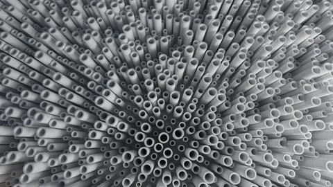 White Cylinders Top View In Perspective Stock Illustration