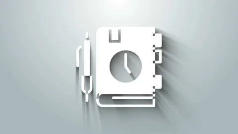 White Daily paper notepad icon isolated on grey background. 4K Video motion Video stock 145991561