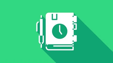 White Daily paper notepad icon isolated on green background. 4K Video motion Video stock 147158728