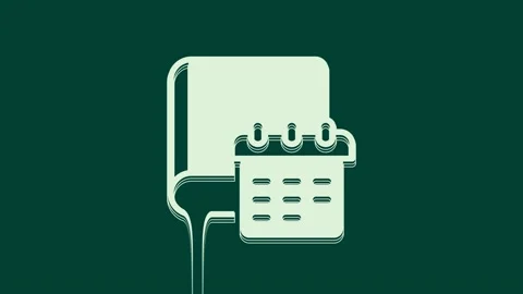 White Daily paper notepad icon isolated on green background. 4K Video motion Video stock 236005747