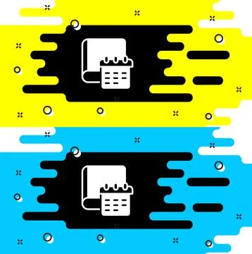 White Daily paper notepad icon isolated on black background. Vector Stock Illustration