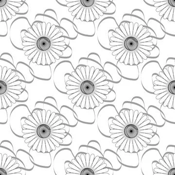 White daisy flower pattern background vector illustration Stock Illustration