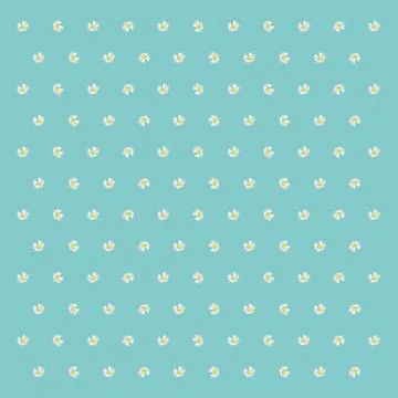 White daisy pattern on blue background Stock Illustration