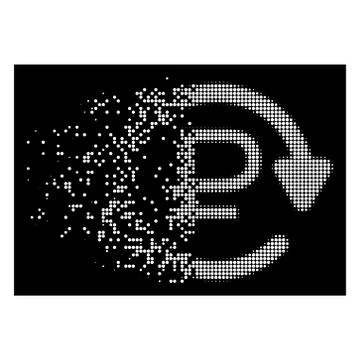 White Damaged Dot Halftone Rouble Recurring Payment Icon Stock Illustration