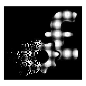 White Damaged Dotted Halftone Pound Payment Options Icon 스톡 일러스트