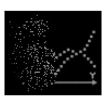 White Damaged Pixel Halftone Functions Plot Icon Ilustración de archivo