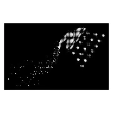 White Damaged Pixel Halftone Shower Icon Illustrazione stock