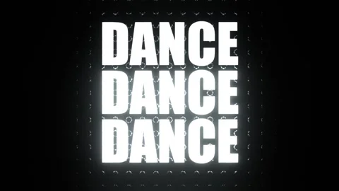 White Dance Text on Blinking LED Panel Background VJ Loop in 4K Vidéo 337926542