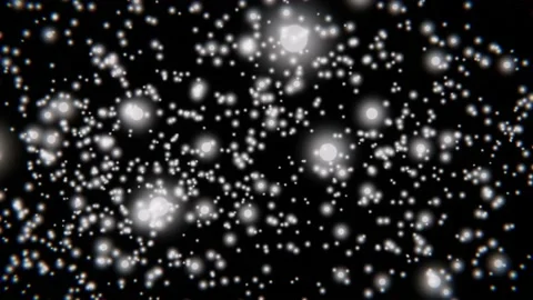 White dancing snowflake with black background, moving shapes Stock-Footage 218391230