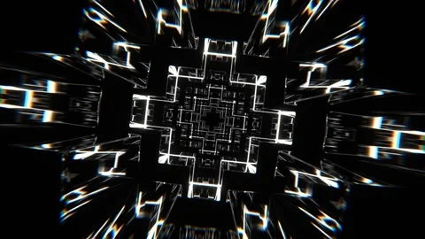 White Dark Pulsing Tunnel Background VJ Loop in 4K Stock Footage 313382431