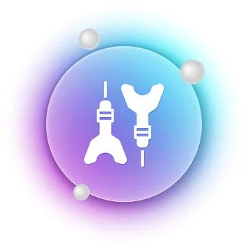 White Dart arrow icon isolated on white background. Blue and purple gradien.. Stock Illustration