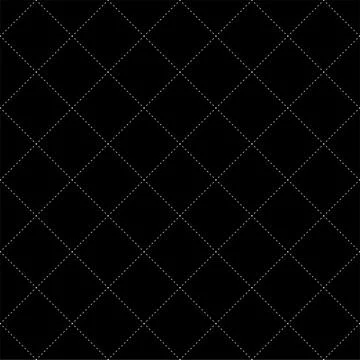 White Dash Square Diamond Seamless on Black Background. Vector Illustration Stock Illustration