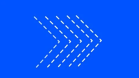 White dashed arrows on blue background Illustrazione stock