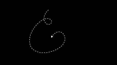 White dashed curving arrow with directional path animation Stock Footage 321605759