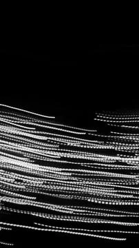 White dashed lines of lights on a black background Stock Photos