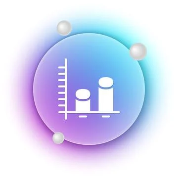 White Data analysis icon isolated on white background. Blue and purple grad.. Stock Illustration