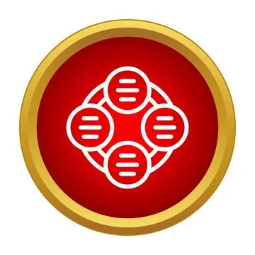 White data connection network icon on red button イラスト素材