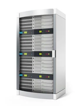 White data server isolated on white background. 3D illustration Illustrazione stock
