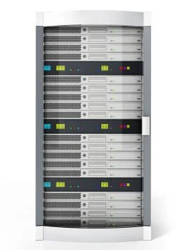 White data server isolated on white background. 3D illustration Stock Illustration