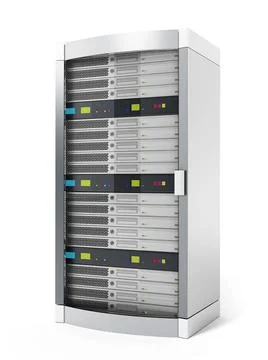White data server isolated on white background. 3D illustration White data... Stock Photos