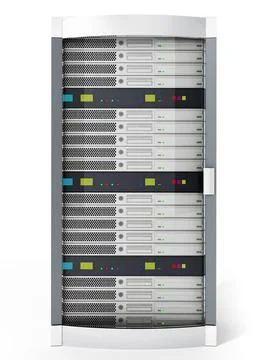 White data server isolated on white background. 3D illustration White data... Stock Photos