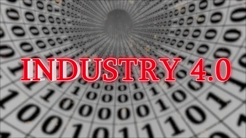 White Data Tunnel Industry 4.0 Concept Loop 4K Video stock 83581845