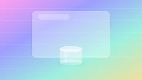 White database icon on pastel gradient background Stock Illustration