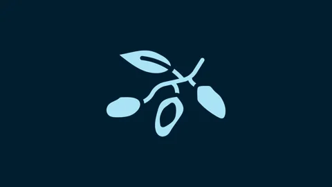 White Date fruit icon isolated on blue background. 4K Video motion graphic Stock Footage 229555010