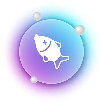 White Dead fish icon isolated on white background. Blue and purple gradient.. Ilustração Stock