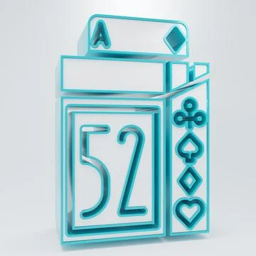 White Deck of playing cards icon isolated on grey background. Casino gambli.. Stock Illustration