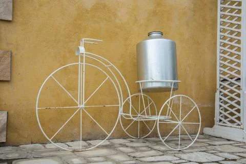 White decor bicycle Stock Photos