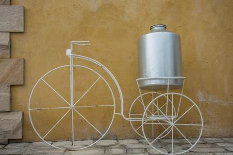 White decor bicycle Stock Photos