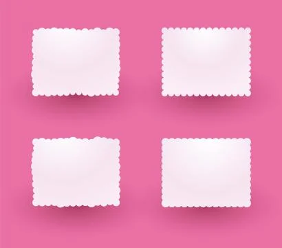 White decorative labels on a pink background Stock Illustration