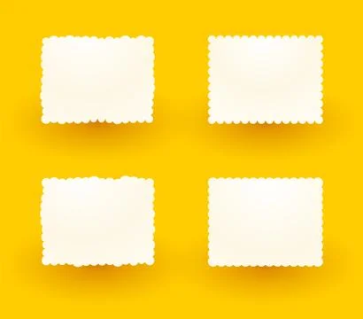 White decorative labels on yellow background Stock-Illustration