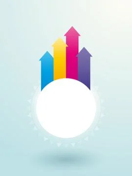 White decorative ring with colored arrows Illustrazione stock