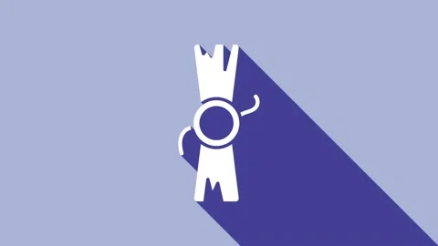 White Decree, paper, parchment, scroll icon icon isolated on purple background Stock Footage 148303880