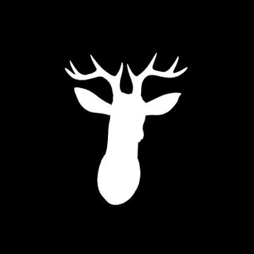 White deer head on dark background Stock Illustration