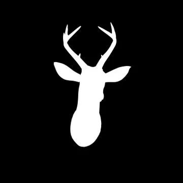 White deer head on dark background Stock Illustration