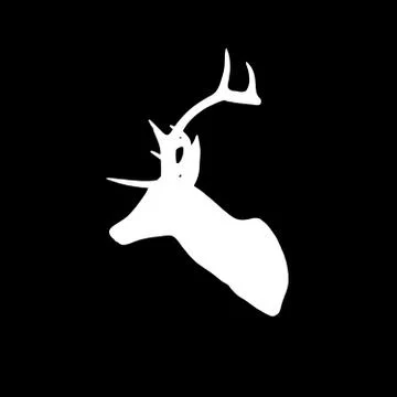White deer head on dark background Stock Illustration