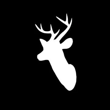 White deer head on dark background Stock Illustration