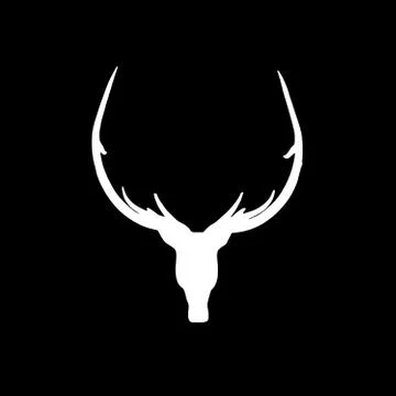 White deer head on dark background Stock Illustration